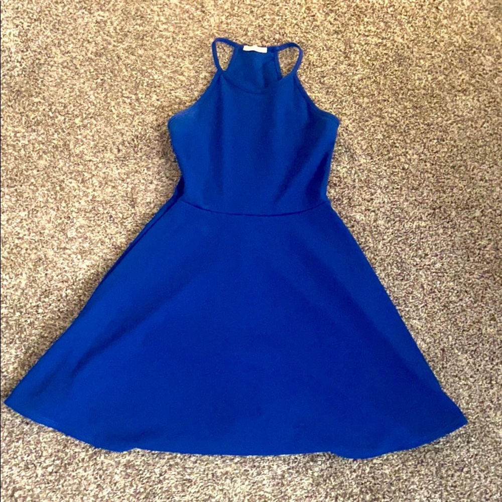 Royal blue mini dress